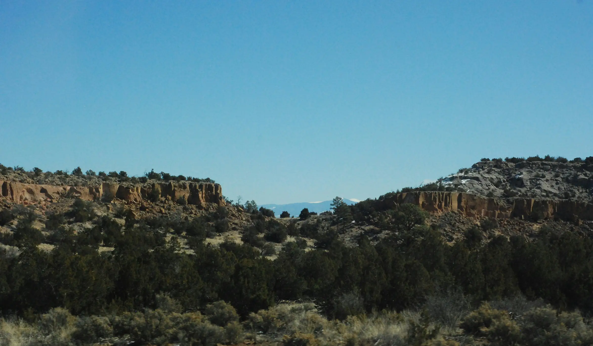 Rocky canyon and piñon-juniper woodland along the I-25 corridor near Ribera, NM